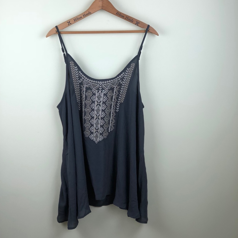 Stetson Embroidered Crepe Grey Cami